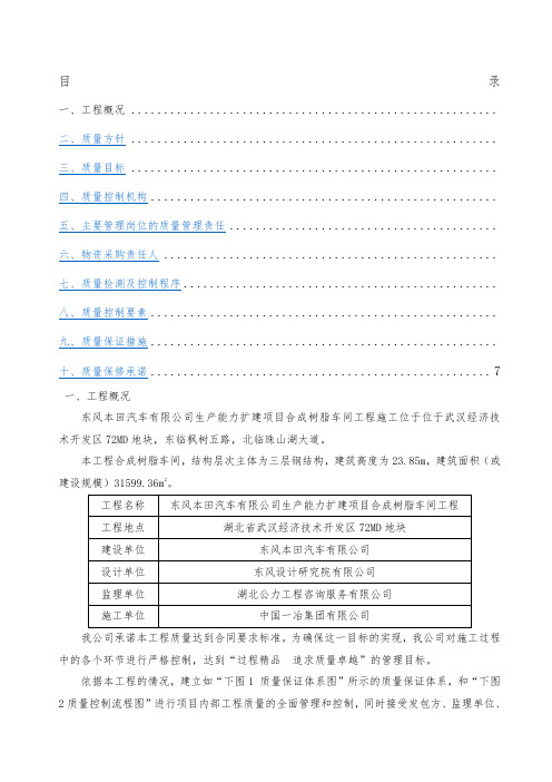 质量保证体系及质量保证措施建立情况