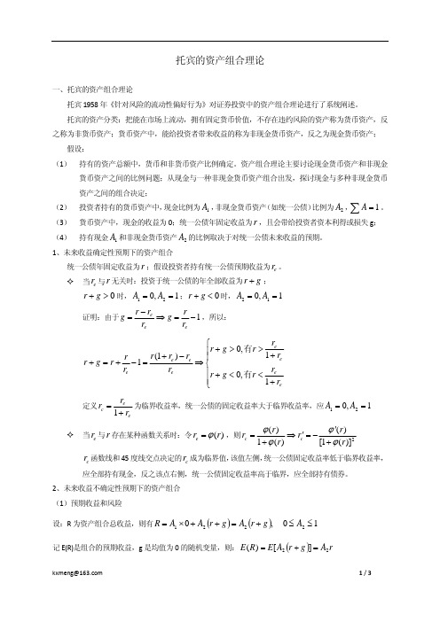 附 托宾的资产组合理论