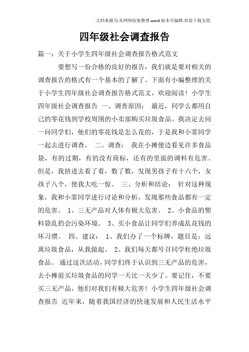 四年级社会调查报告
