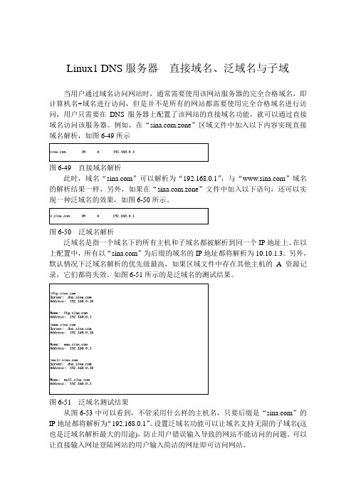 Linux1 DNS服务器  直接域名、泛域名与子域