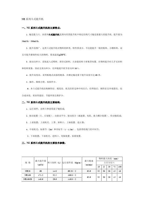 NE系列斗式提升机