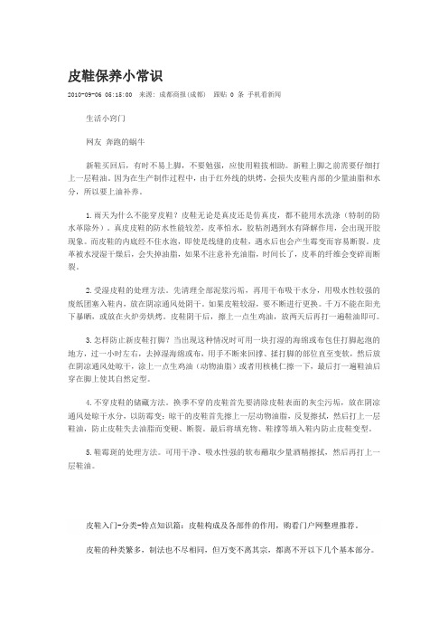 皮鞋常识