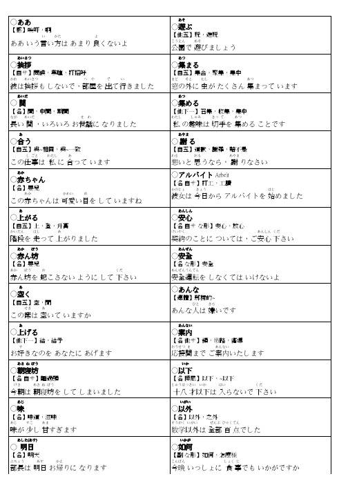 【Japanese】三级必考单字