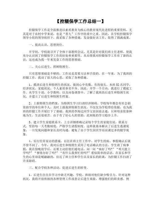 控辍保学工作总结