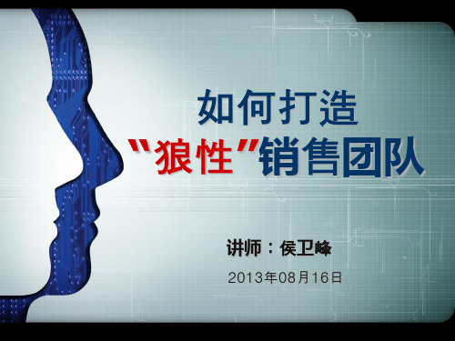 如何打造狼性销售团队(PPT 61页)