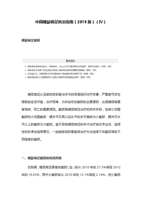 中国糖尿病足防治指南(2019版)(Ⅳ)
