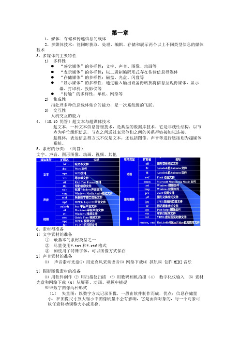 多媒体技术07311 复习资料