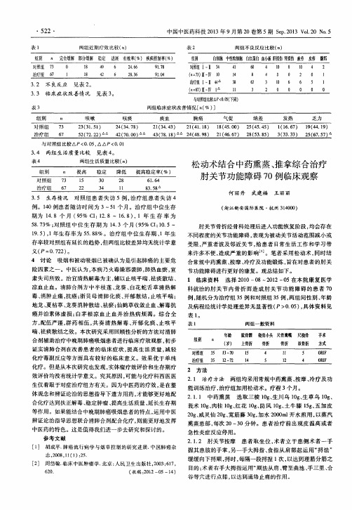 松动术结合中药熏蒸、推拿综合治疗肘关节功能障碍70例临床观察