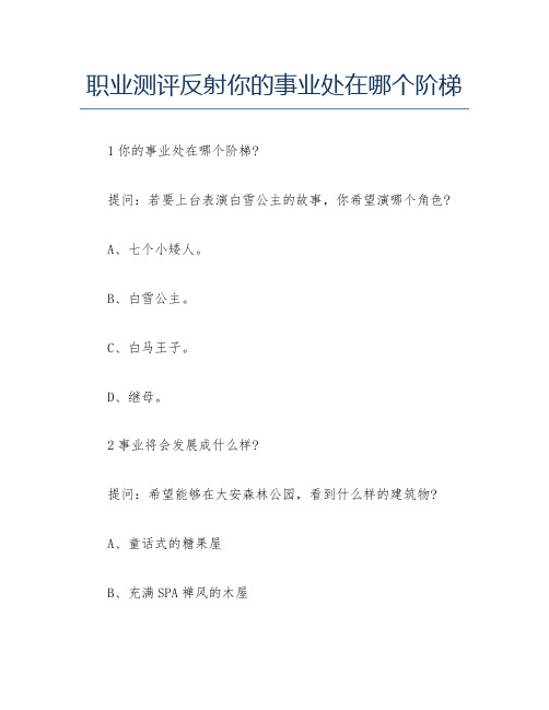 职业测评反射你的事业处在哪个阶梯