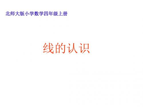 四年级数学上册 线的认识 2课件 北师大版