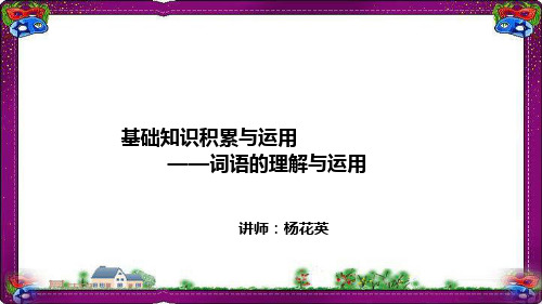 语文中词语的理解与运用 (专题讲解)课件