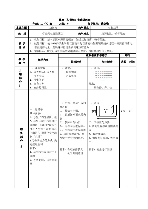 行进间双脚连续跳