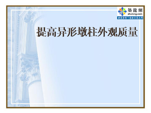 [QC]提高异形墩柱外观质量