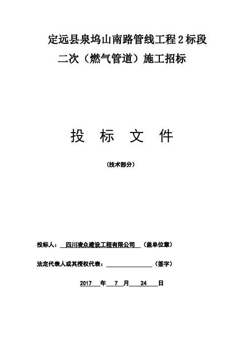 (招标投标)燃气工程投标技术文件(很好)
