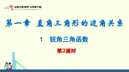 1.1 锐角三角函数第2课时(课件)九年级数学下册(北师大版)