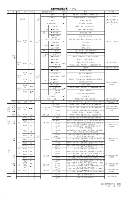 标准地层表