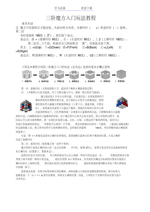 魔方还原步骤(带图解及公式)