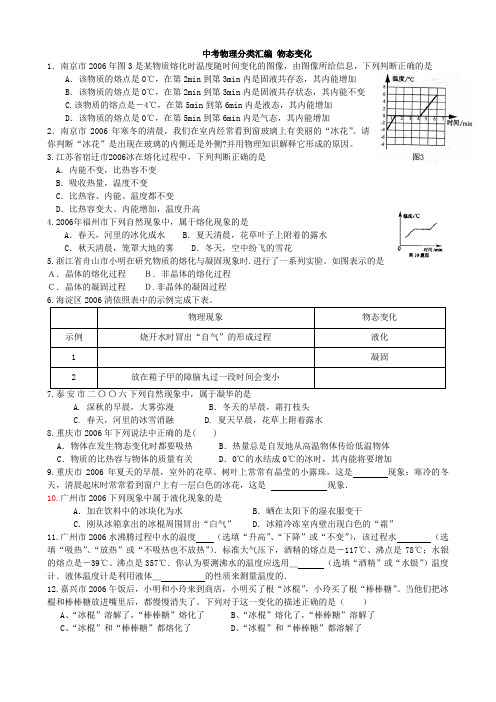 06年 中考 物态变化试题汇编