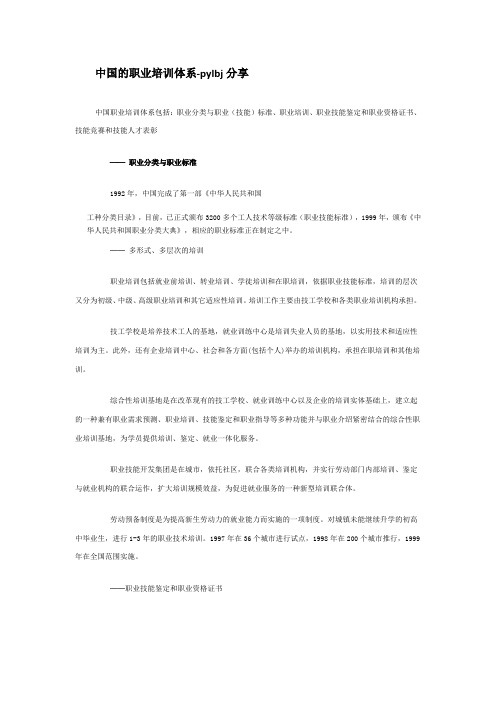 中国的职业培训体系-pylbj分享