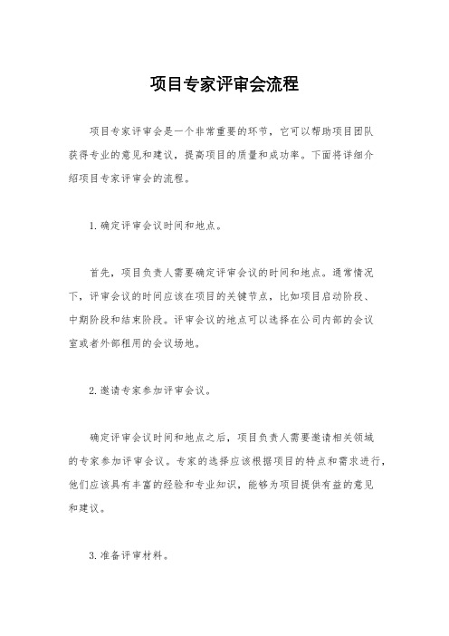 项目专家评审会流程