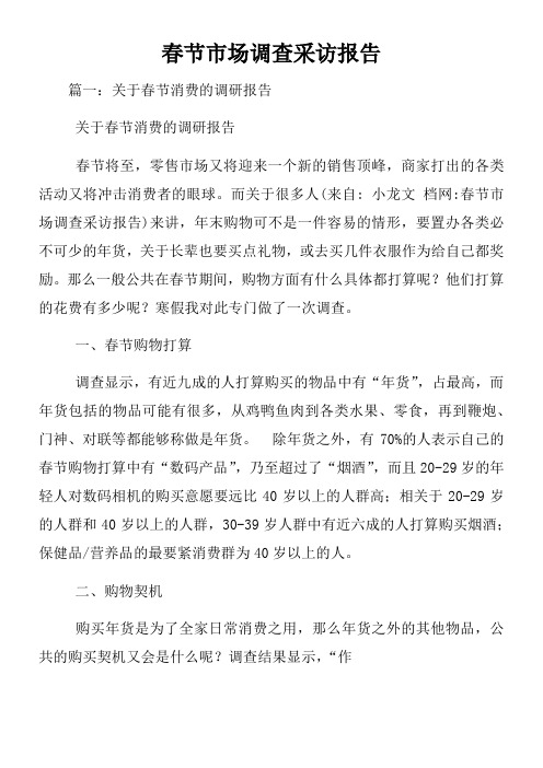 春节市场调查采访报告