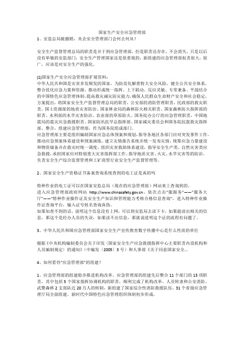 国家生产安全应急管理部安全生产