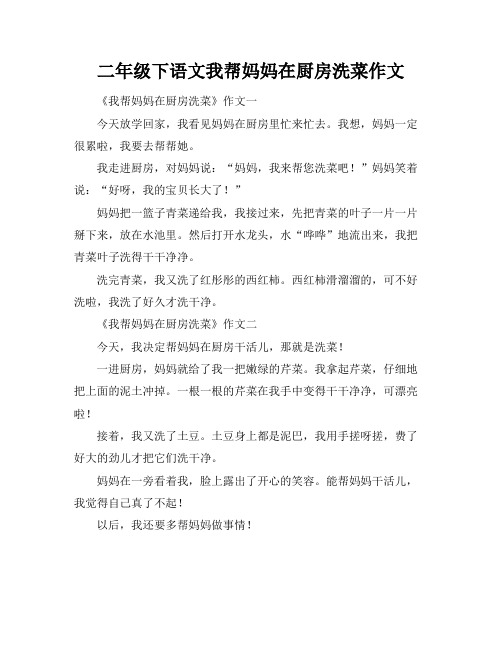 二年级下语文我帮妈妈在厨房洗菜作文