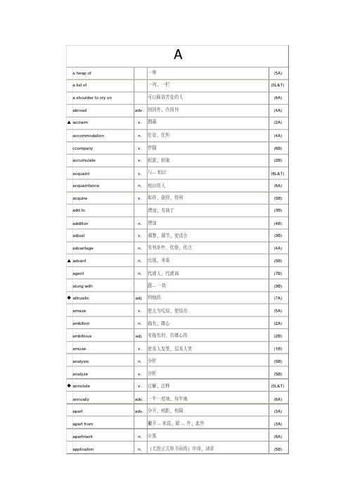 最新大学英语单词表(完整版)