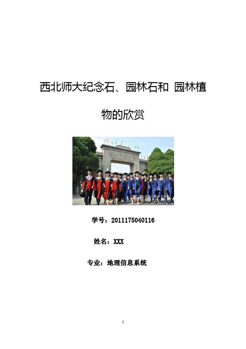 西北师大纪念石、园林石和园林植物的欣赏