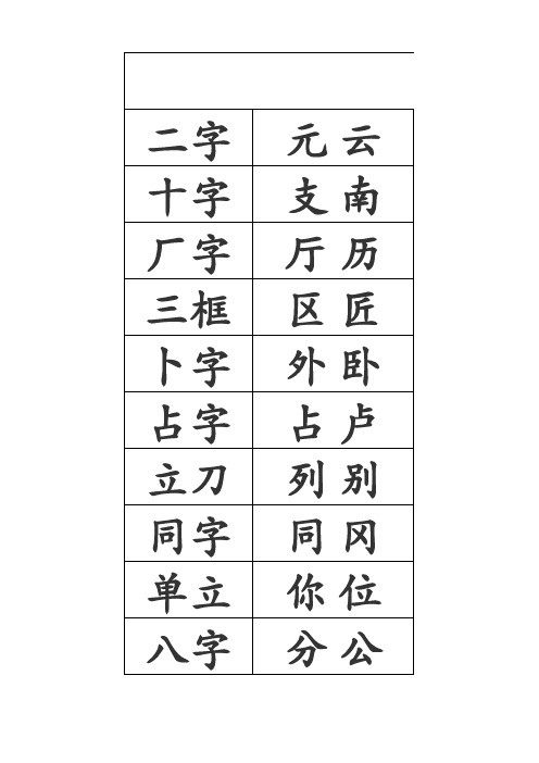 部编版小学语文 一年级 偏旁部首学习