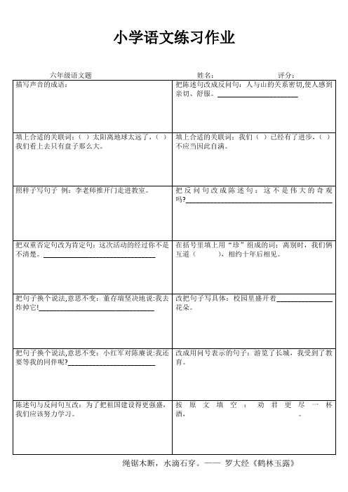 小学六年级语文提高训练II (28)