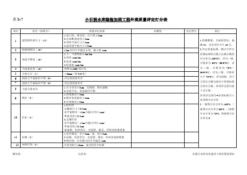 水利外观质量评定打分表b1