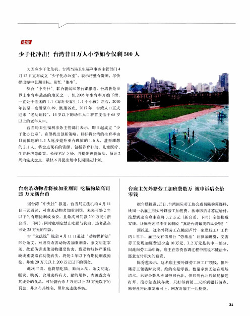 台虐杀动物者将被加重刑罚 吃猫狗最高罚25万元新台币