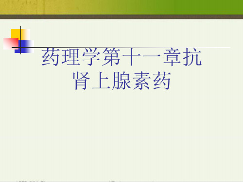 药理学第十一章抗肾上腺素药