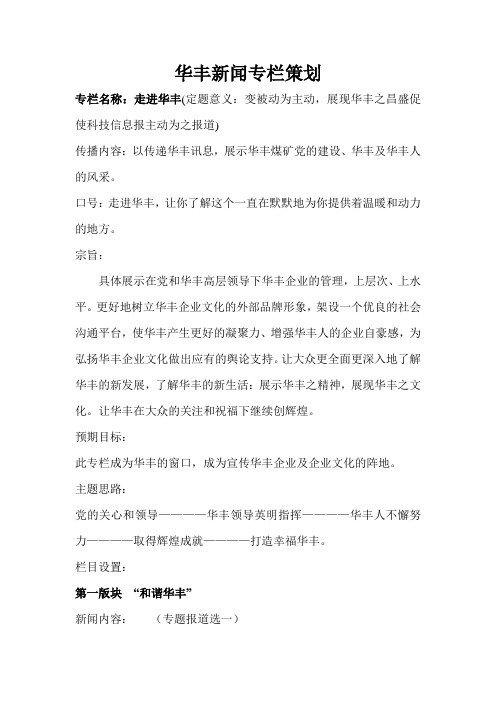 报纸新闻专栏广宣策划