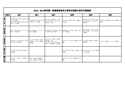 2012-2013-1英语学术型硕士课表