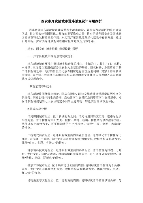 西安市开发区城市道路景观设计问题探析