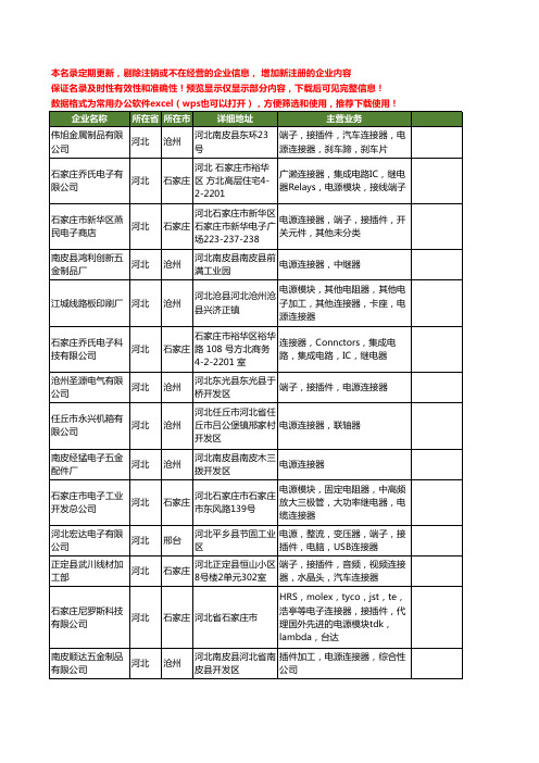 新版河北省电源连接器工商企业公司商家名录名单联系方式大全15家