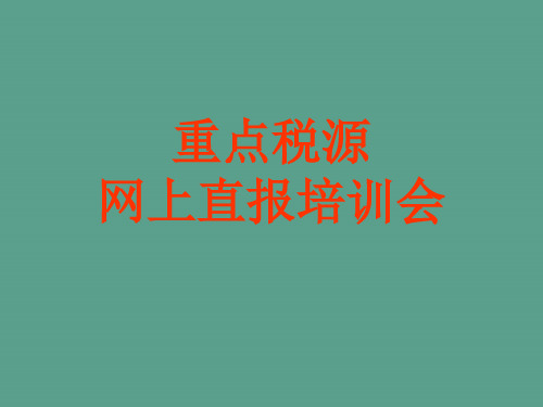 重点税源网上直报培训会ppt课件