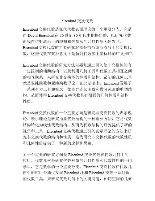 eisenbud交换代数