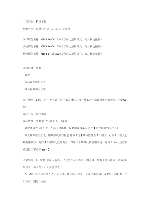 预应力空心板检测项目部分取样
