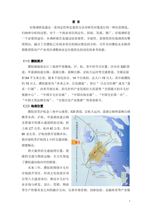 浙江嘉兴桐乡濮院主要商业项目市场调研分析报告