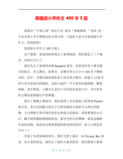 泰国游小学作文400字5篇