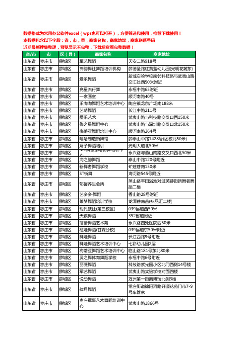 2020新版山东省枣庄市薛城区舞蹈工商企业公司商家名录名单黄页联系电话号码地址大全76家