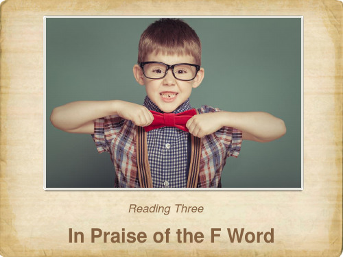 In Praise of the F Word