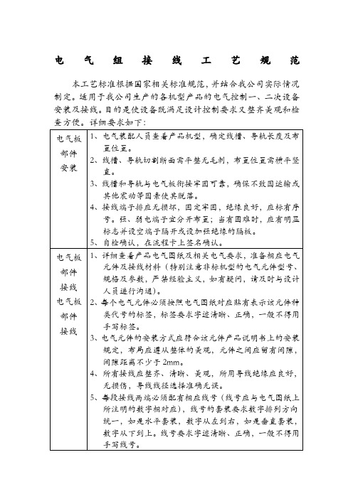 电器接线工艺规范