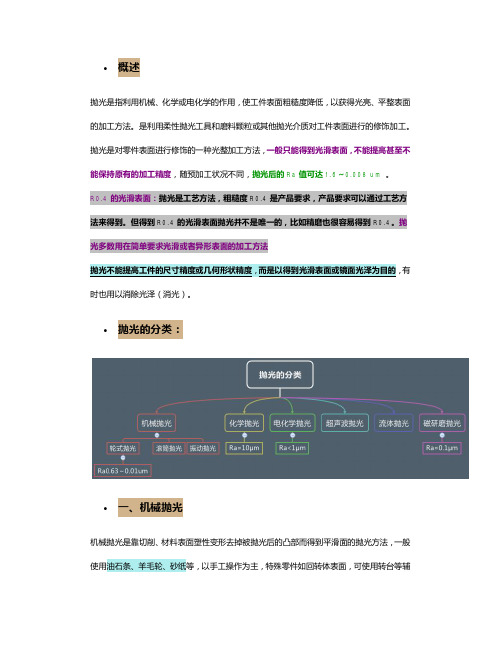 002个人总结：抛光(polishing)原理及其分类(含思维导图)