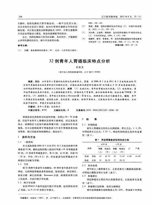 32例青年人胃癌临床特点分析