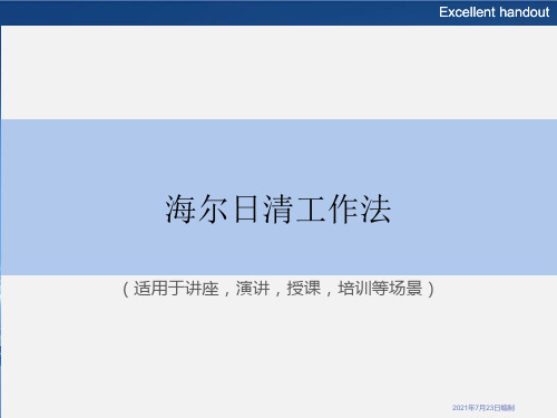 《海尔日清工作法》PPT课件模板
