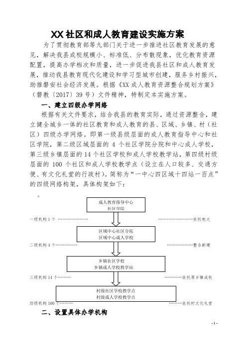 XX社区和成人教育建设实施方案